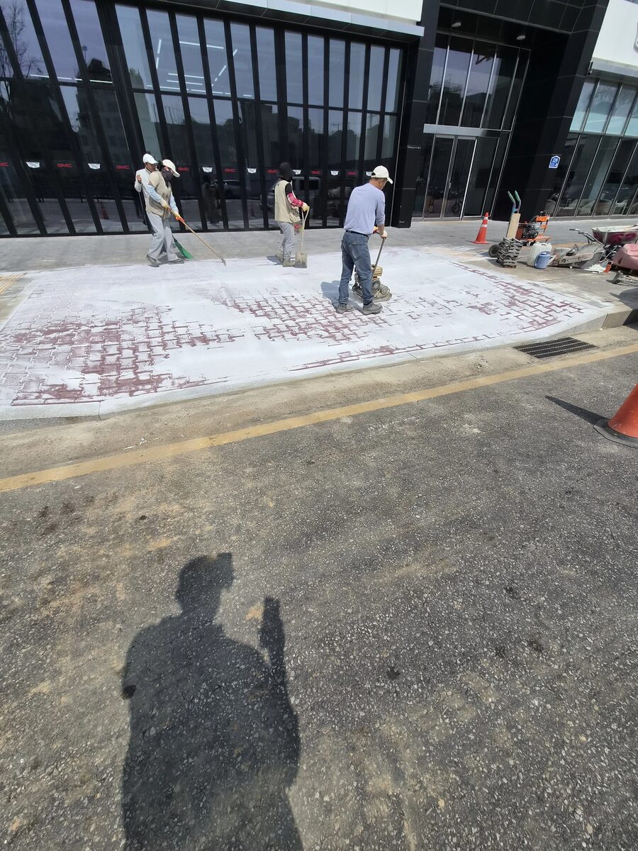 보도블럭교체 완료 후 마감면